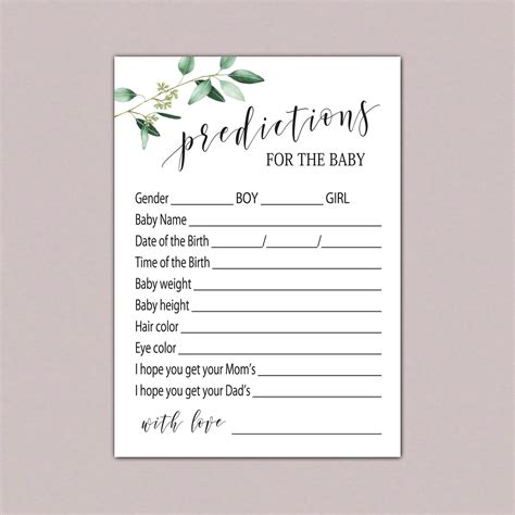 prediction cards.